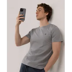 Camiseta gris medio El Ganso garment dye hombre | Básica premium