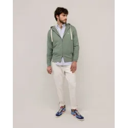 Sudadera verde El Ganso con capucha y cremallera