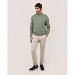 Sudadera verde cuello caja El Ganso | Estilo limpio y versátil