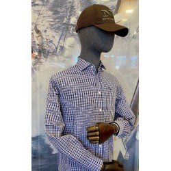 Camisa cuadros celeste/marrón EOLO