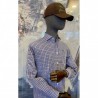 Camisa cuadros celeste/marrón EOLO