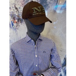 Camisa cuadros celeste/marrón EOLO