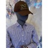 Camisa cuadros celeste/marrón EOLO