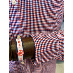 Camisa cuadros marino rojo EOLO