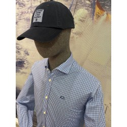 Camisa Vichy Hombre Azul | 100% Algodón | Cuadros Pequeños