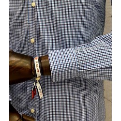 Camisa Vichy Hombre Azul | 100% Algodón | Cuadros Pequeños