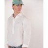 Camisa de lino polera blanca El Ganso para hombre | Camisa fresca verano