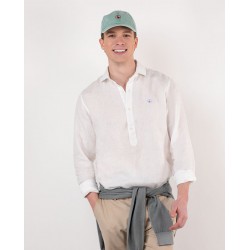 Camisa de lino polera blanca El Ganso para hombre | Camisa fresca verano