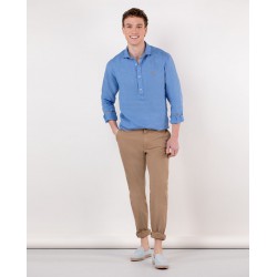 Camisa de lino polera azul celeste El Ganso hombre | Estilo veraniego